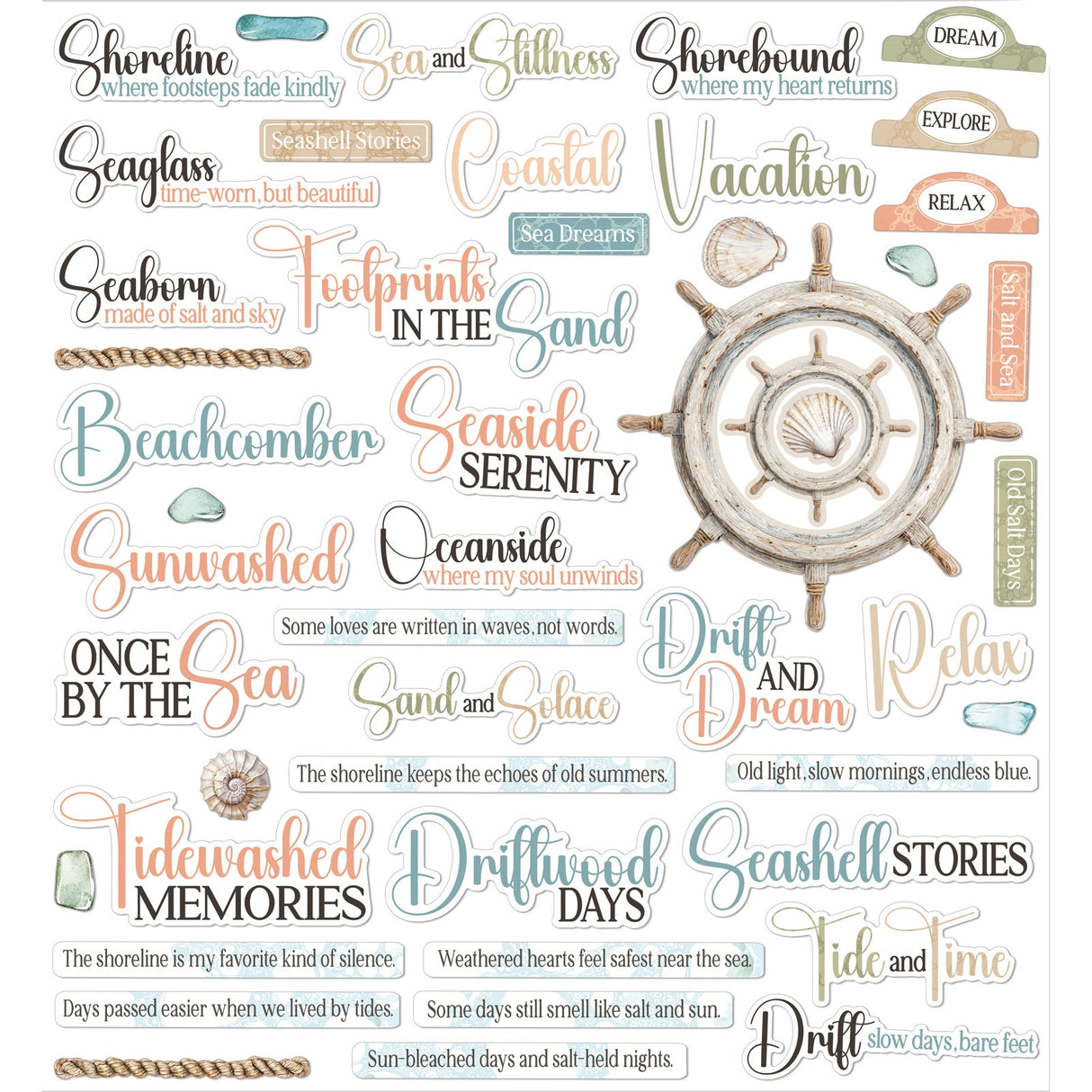49 and Market - Coastal Soul Chipboard Assortment **PRE-ORDER**