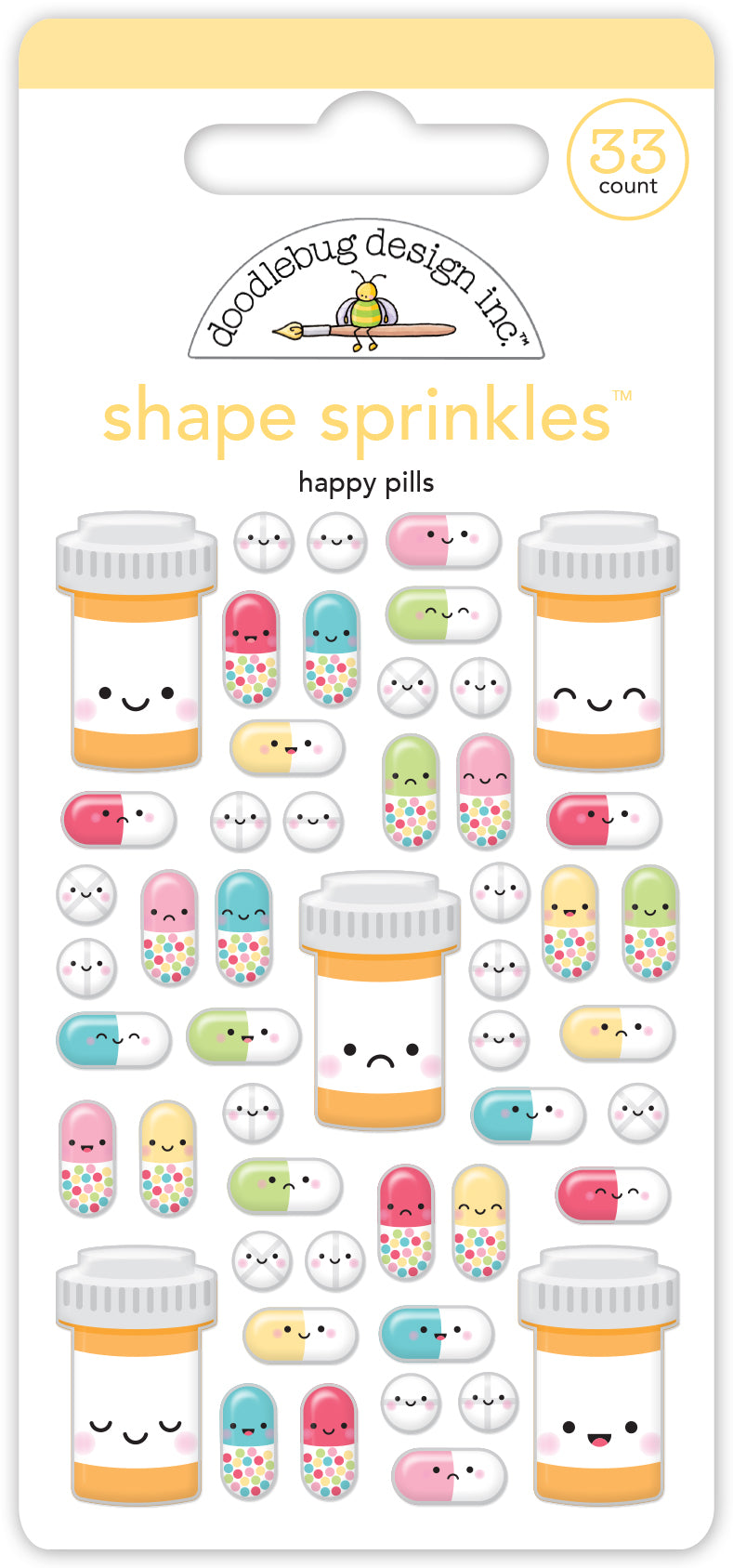 Happy Pills Adhesive Enamel Shapes - Sprinkles