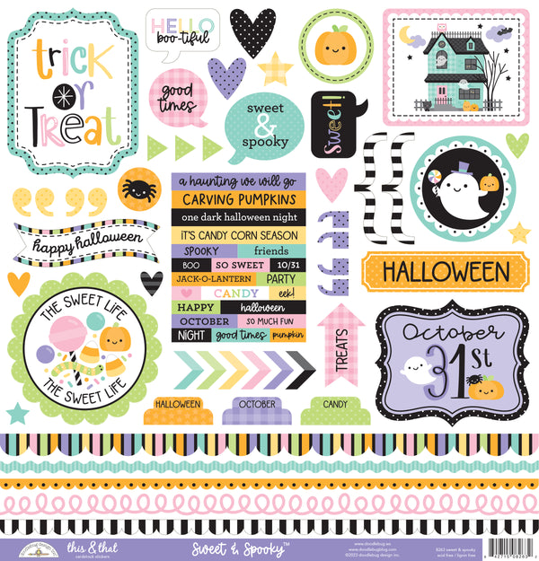 This & That Cardstock Stickers 12"X12" ~ Sweet & Spooky