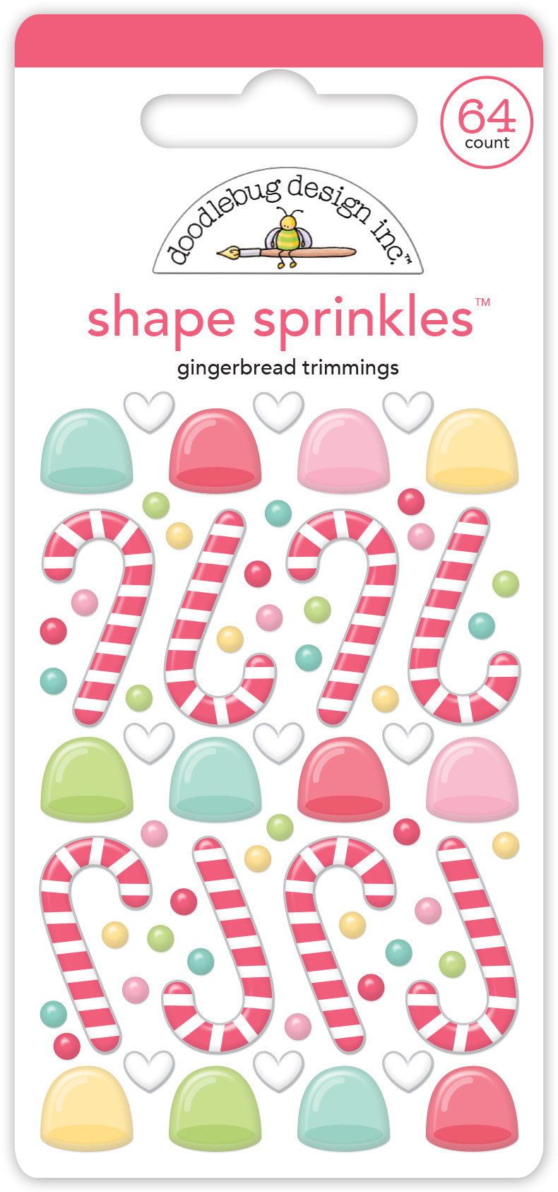 Doodlebug Trimmings Shape Sprinkles - Gingerbread Kisses