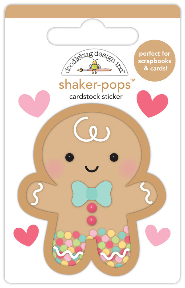Shaker-Pops 3D Cardstock Sticker - Gingerbread Kisses