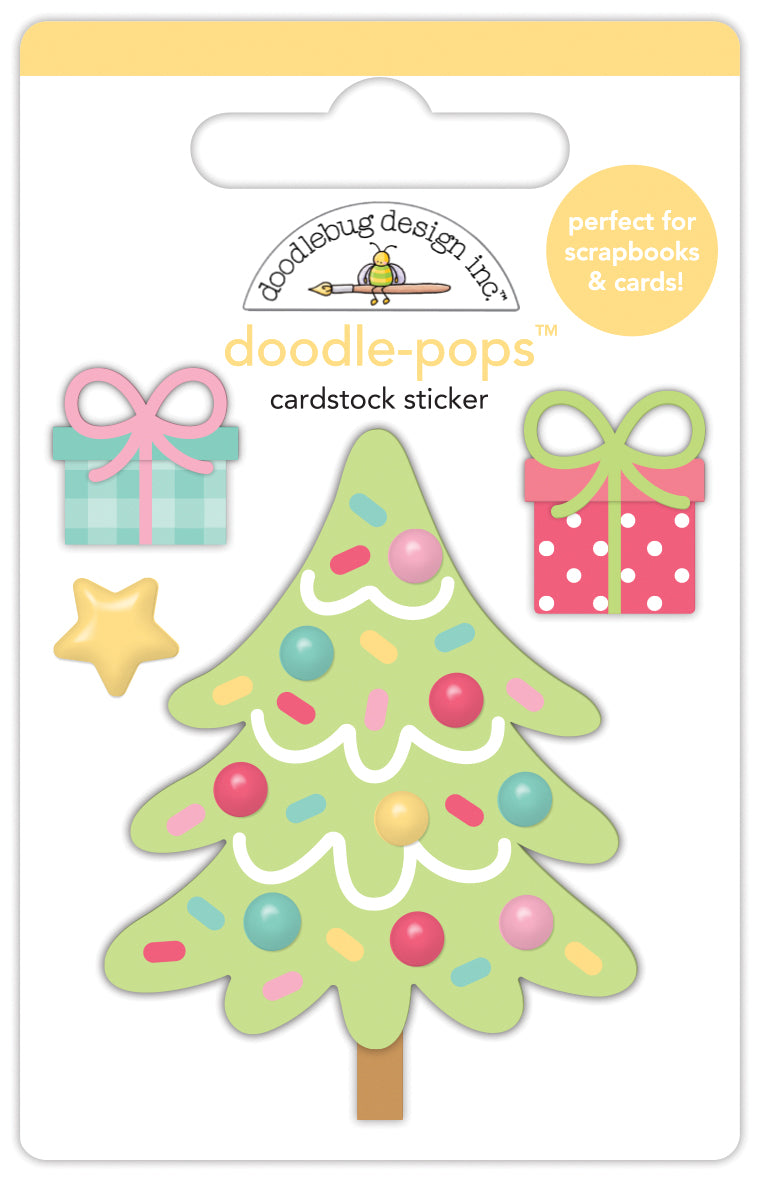 Doodle-Pops 3D Cardstock Sticker -Deck the Halls