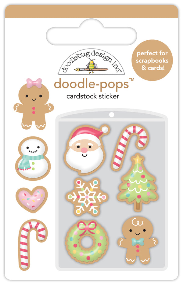 Doodle-Pops 3D Cardstock Sticker -Christmas Cookies