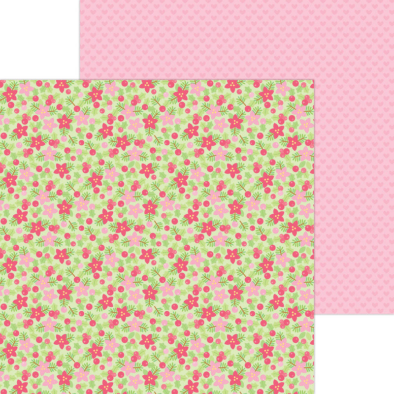 Berry Floral double-sided cardstock - Gingerbread Kisses