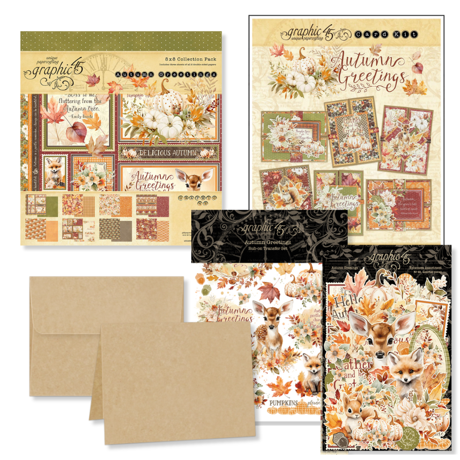 Graphic 45 Card Class Series Vol 6 2024 - Autumn Greetings – Floating Gatefold Card Set