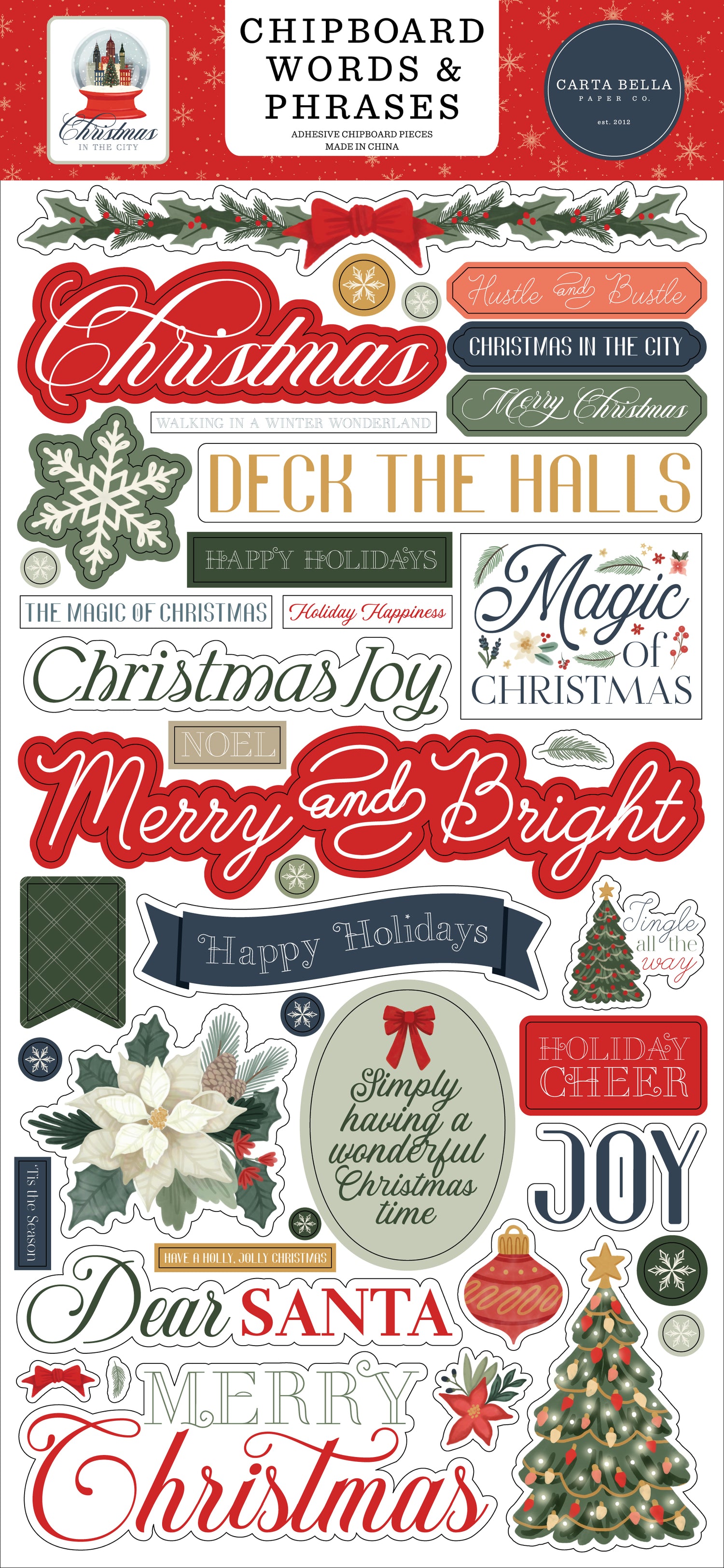 Christmas in the City Chipboard Words & Phrases