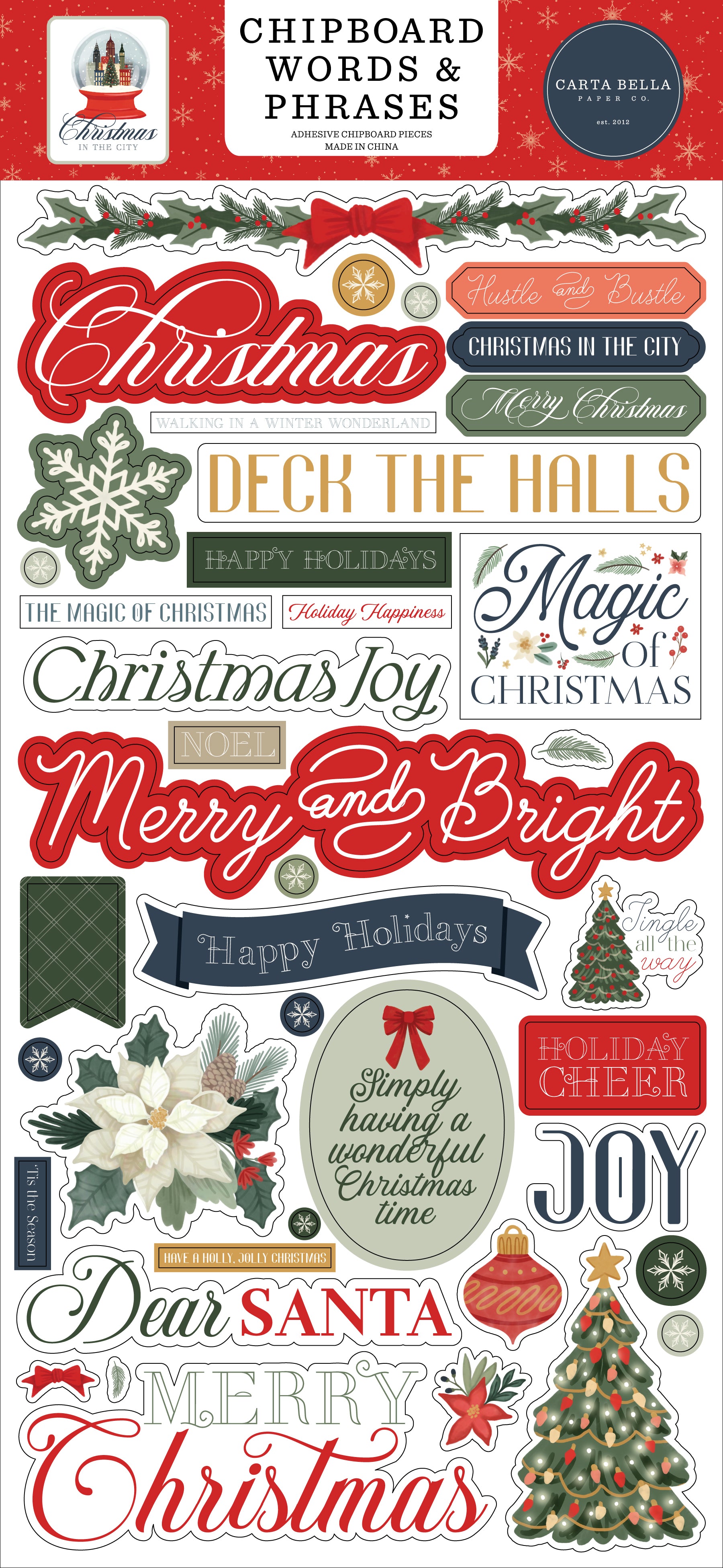 Christmas in the City Chipboard Words & Phrases