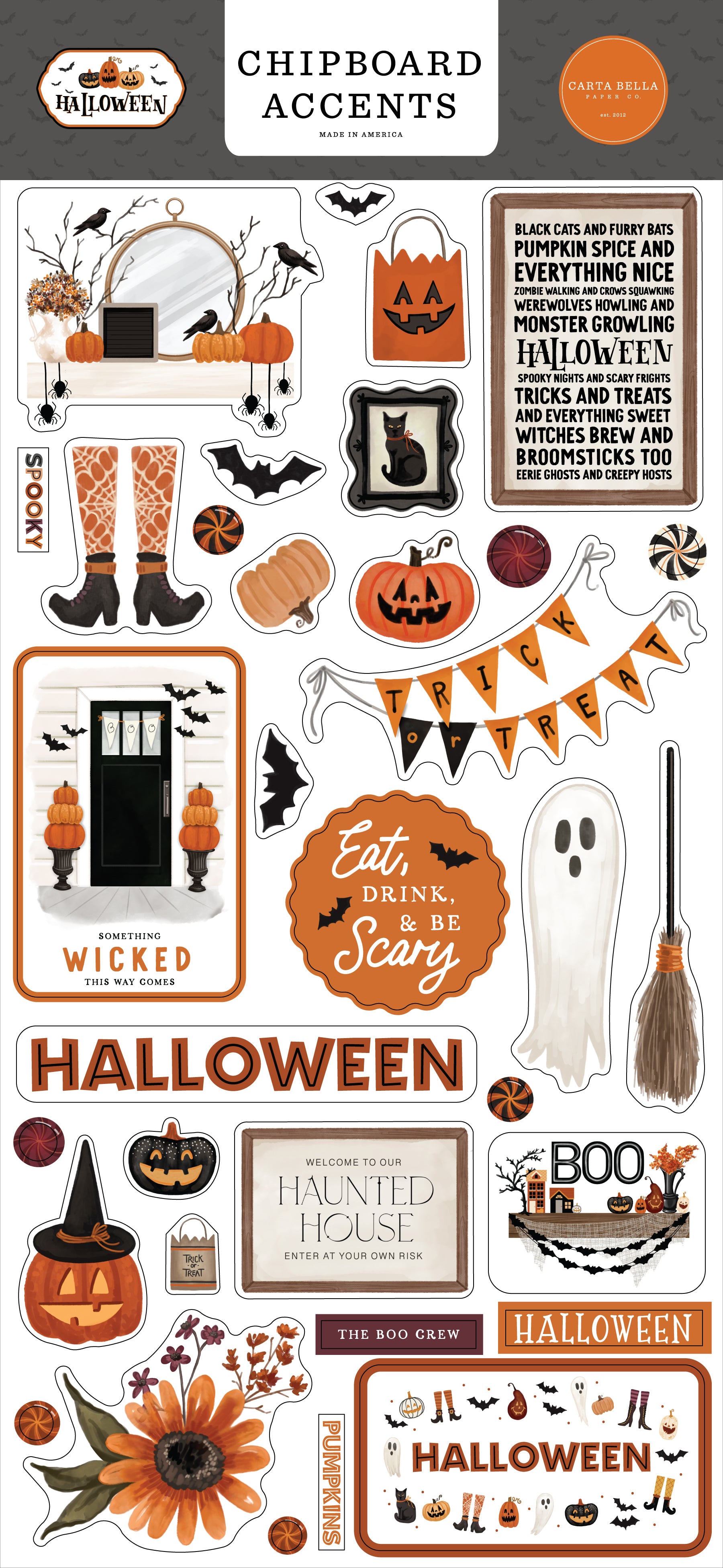 Halloween 6x13 Chipboard Accents