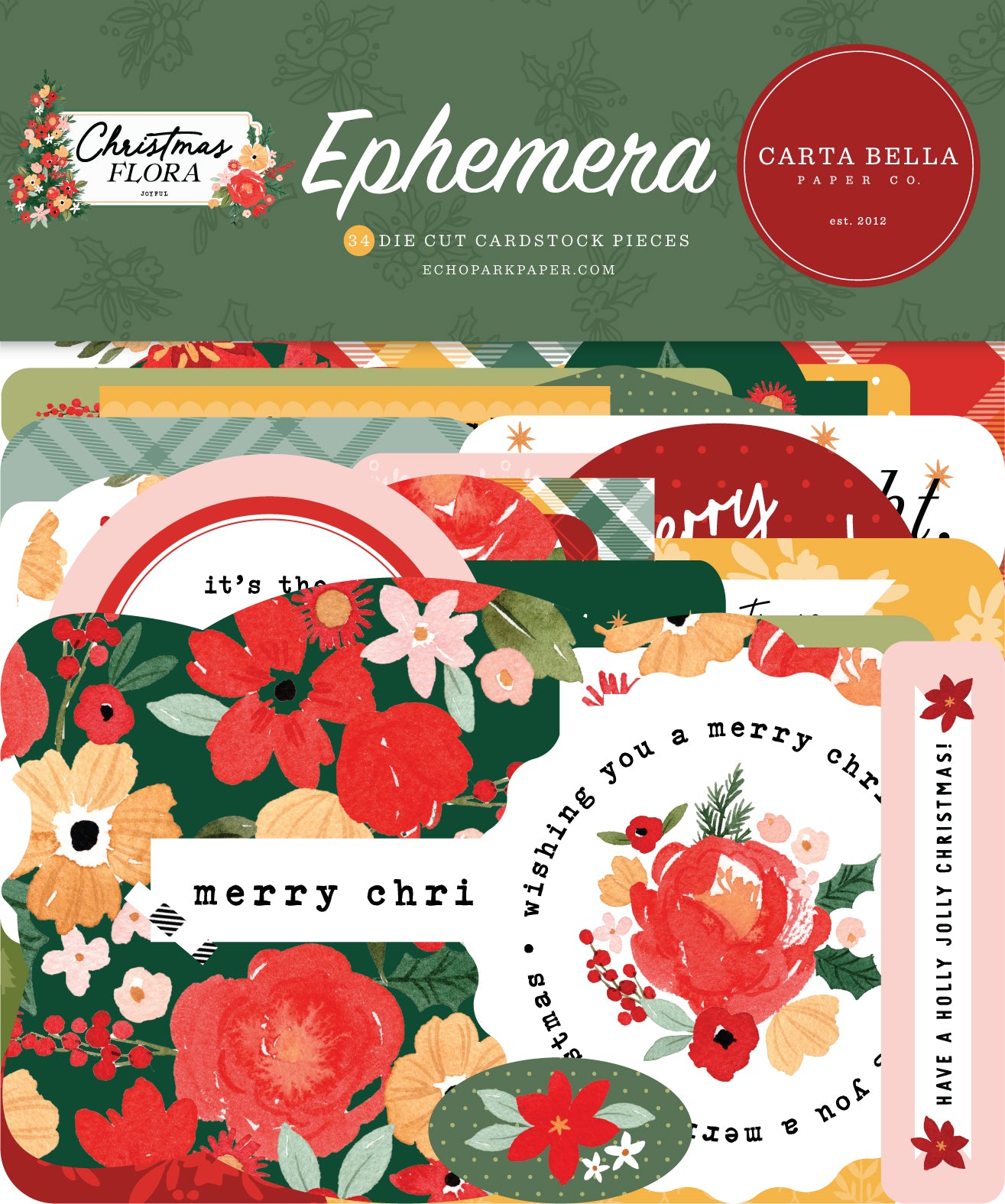 Joyful Christmas Flora - Ephemera
