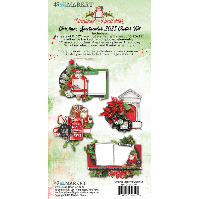 Discover festive holiday crafting with this exceptional Cluster Kit! Perfect for Christmas decorations and gifts, the kit comes with 4 sheets of laser cut elements, 1 sheet of adhesive-backed chipboard, 15 assorted buttons, 4 ephemera pieces, 1 red bow, 2m of elastic cord, and 8 mini paper clips. Create beautiful projects inspired by samples or let your imagination run wild!