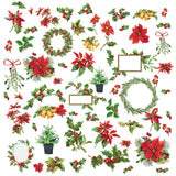 Create your Christmas Spectacular with this Greenery Laser Cut Elements pack! Featuring 61 pieces including wreaths, holly, poinsettias, mistletoe, and more, the detailed intricacy of these laser cuts brings your projects to a professional level with ease. Precision cut elements are quickly and easily removed from the four 6x12.5" heavyweight sheets