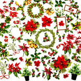 Create your Christmas Spectacular with this Greenery Laser Cut Elements pack! Featuring 61 pieces including wreaths, holly, poinsettias, mistletoe, and more, the detailed intricacy of these laser cuts brings your projects to a professional level with ease. Precision cut elements are quickly and easily removed from the four 6x12.5" heavyweight sheets