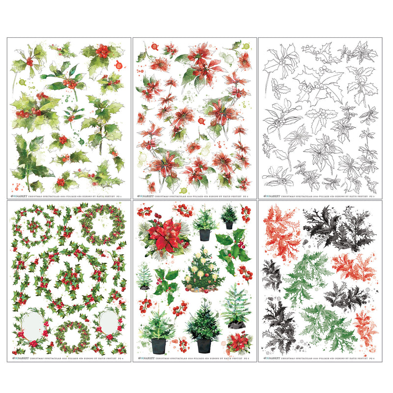 This Christmas Spectacular 2023 6x8 Foliage Rub-on Transfer Set is perfect for creating unique home decorations. Each set includes 6 sheets of rub-on transfers measuring 6"x8", loaded with a variety of foliage and leaves. They can be applied to a variety of clean surfaces for a beautiful and eye-catching effect. Imported for convenience.