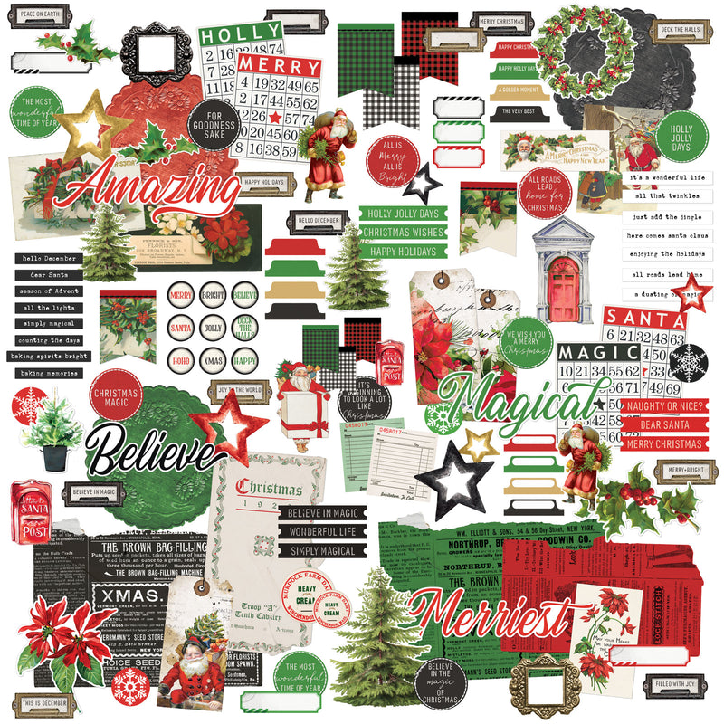Christmas Spectacular 2023 - Ephemera Bits offers 134 mix-and-match die-cut pieces crafted from heavy-weight cardstock. The pack includes tags, doilies, sentiments, and Christmas motifs ideal for layering on any crafting project. Create beautiful, high-quality creations with this versatile collection