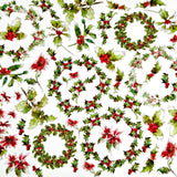 Add a festive touch to your holiday decorations with this Christmas Spectacular 2023 Acetate Foliage set. This 44-piece set includes various wreaths and foliage printed on clear acetate to achieve a wide range of configurations and levels of opacity. Non-archival acetate ensures a long-lasting look that will bring cheer to your holiday season.