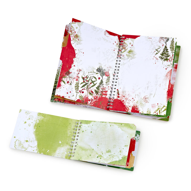 This holiday season, add some Christmas Spectacular flair to your crafts. This set includes two pre-printed spiral notebooks, each with its own unique size - 4x6" and 6x8.25" - and pages, including 3 and 5 tabbed pages respectively. Both books have 1/4" white coiling, and their covers can be embellished on their own or used to add to chipboard albums. Imported.