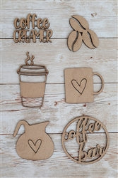 Coffee chipboard punchout embellishment