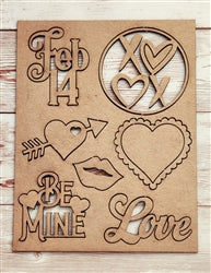 Love chipboard punchout embellishment