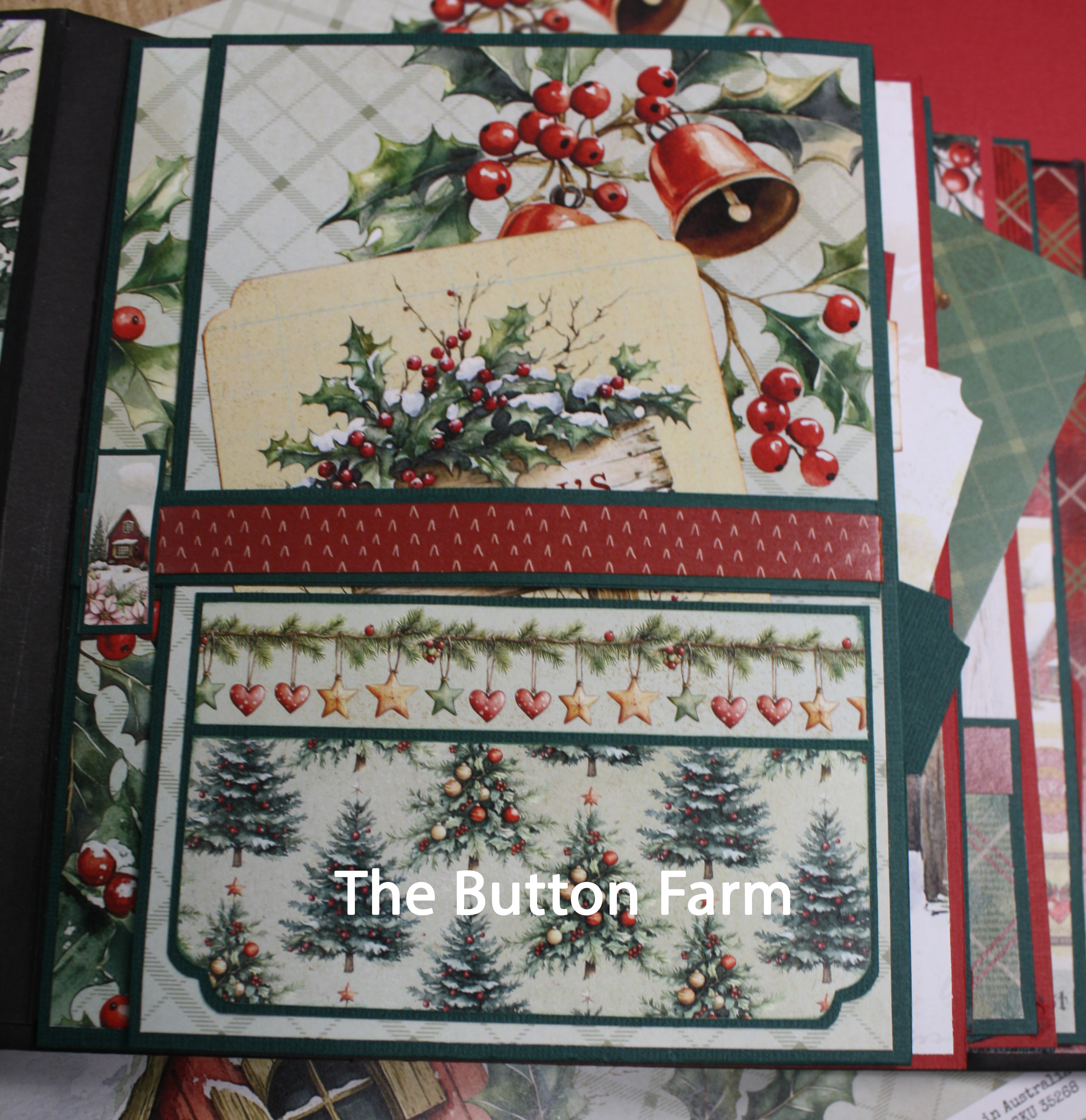 Paper Rose Christmas Tree Farm Mini-Book & Card Holder  by Nancy Wethington