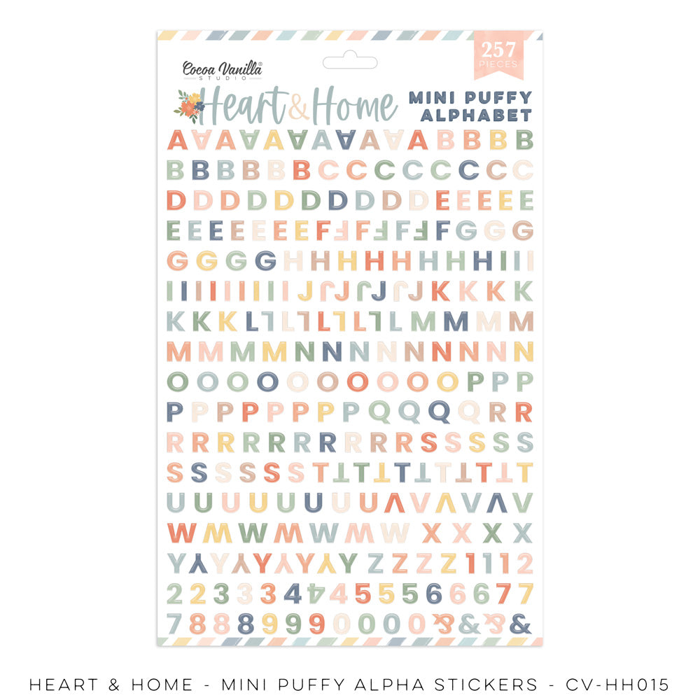 HEART & HOME – MINI PUFFY ALPHA STICKERS