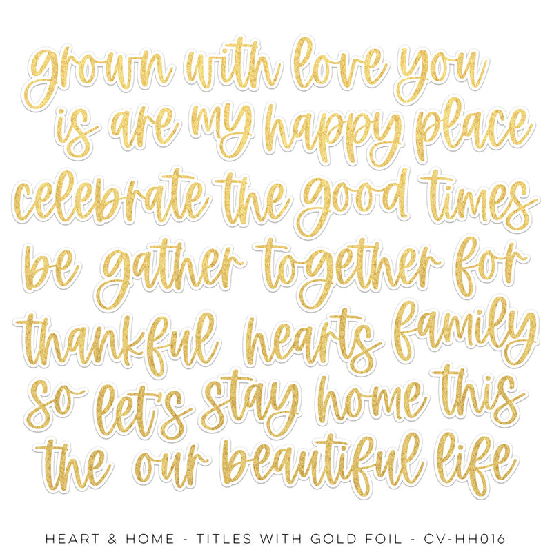 HEART & HOME – DIE CUT TITLES WITH GOLD FOIL