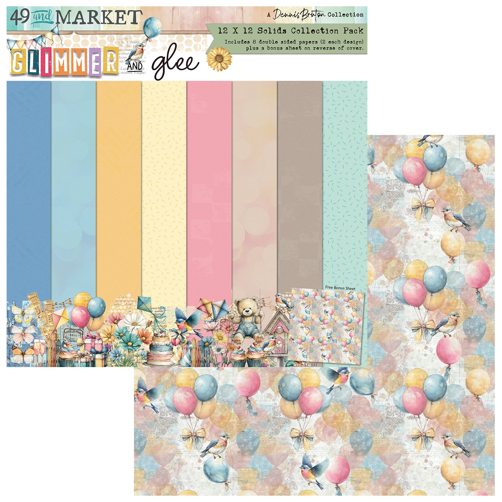 49 and Market 12 x12 Solids Collection Pack - Glimmer and Glee