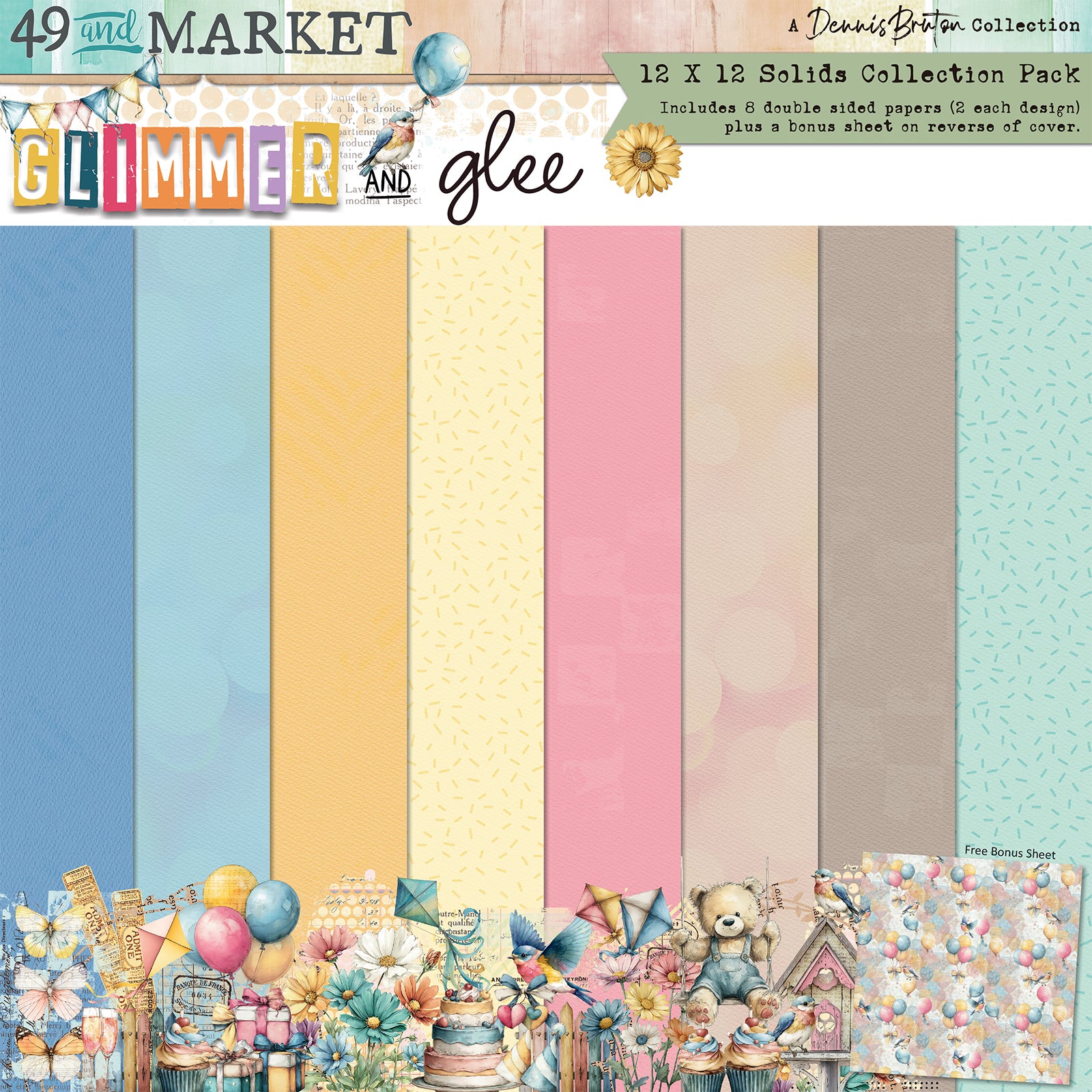 49 and Market 12 x12 Solids Collection Pack - Glimmer and Glee