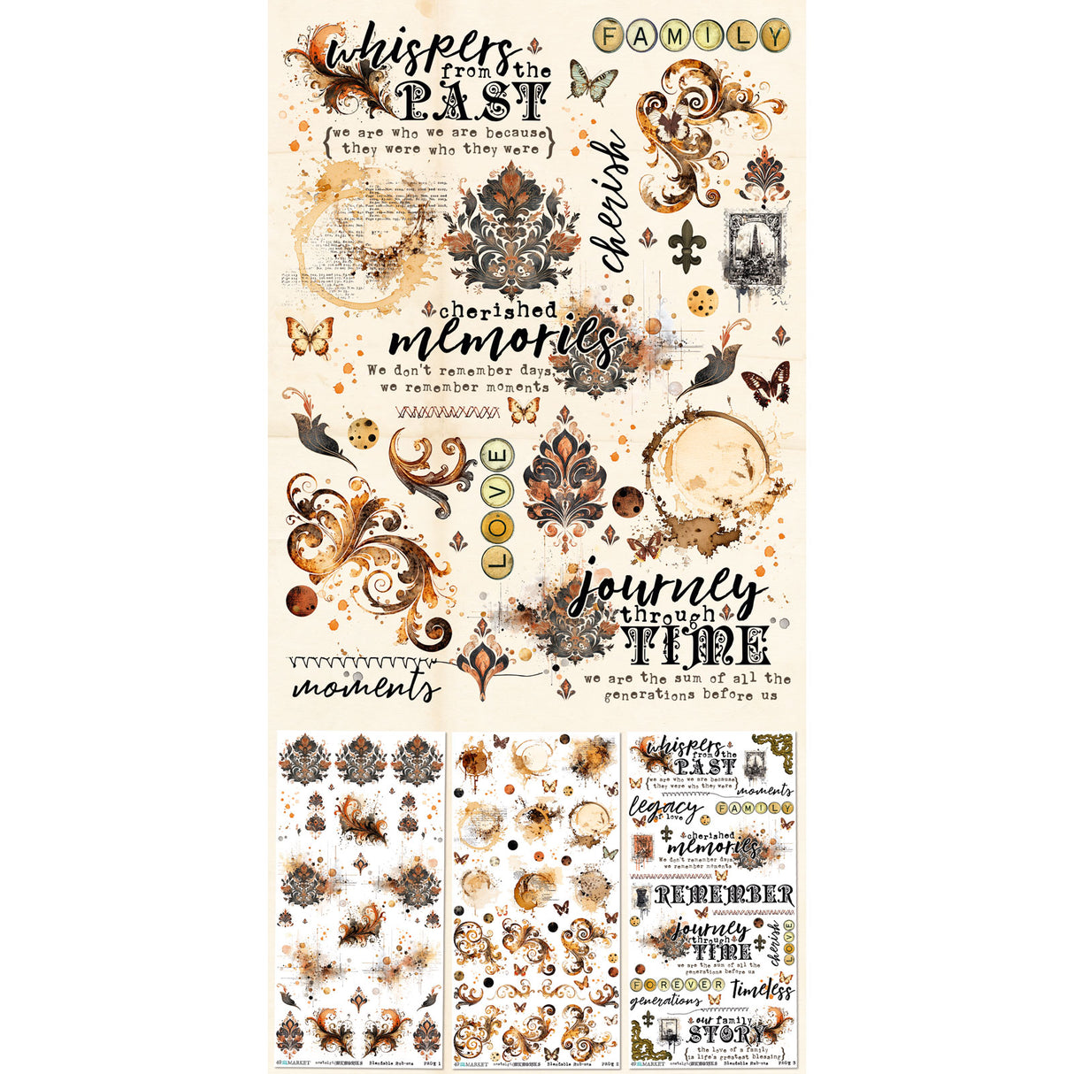 49 and Market 6 x 12 Blendable Rub-On Transfers  - Nostalgic Memories (Dennis Bruton)