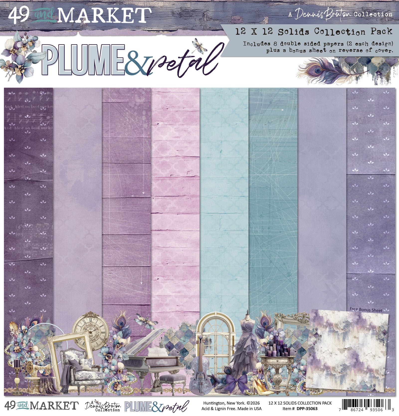 49 and Market 12 x12 Solids Collection Pack - Plume & Petal