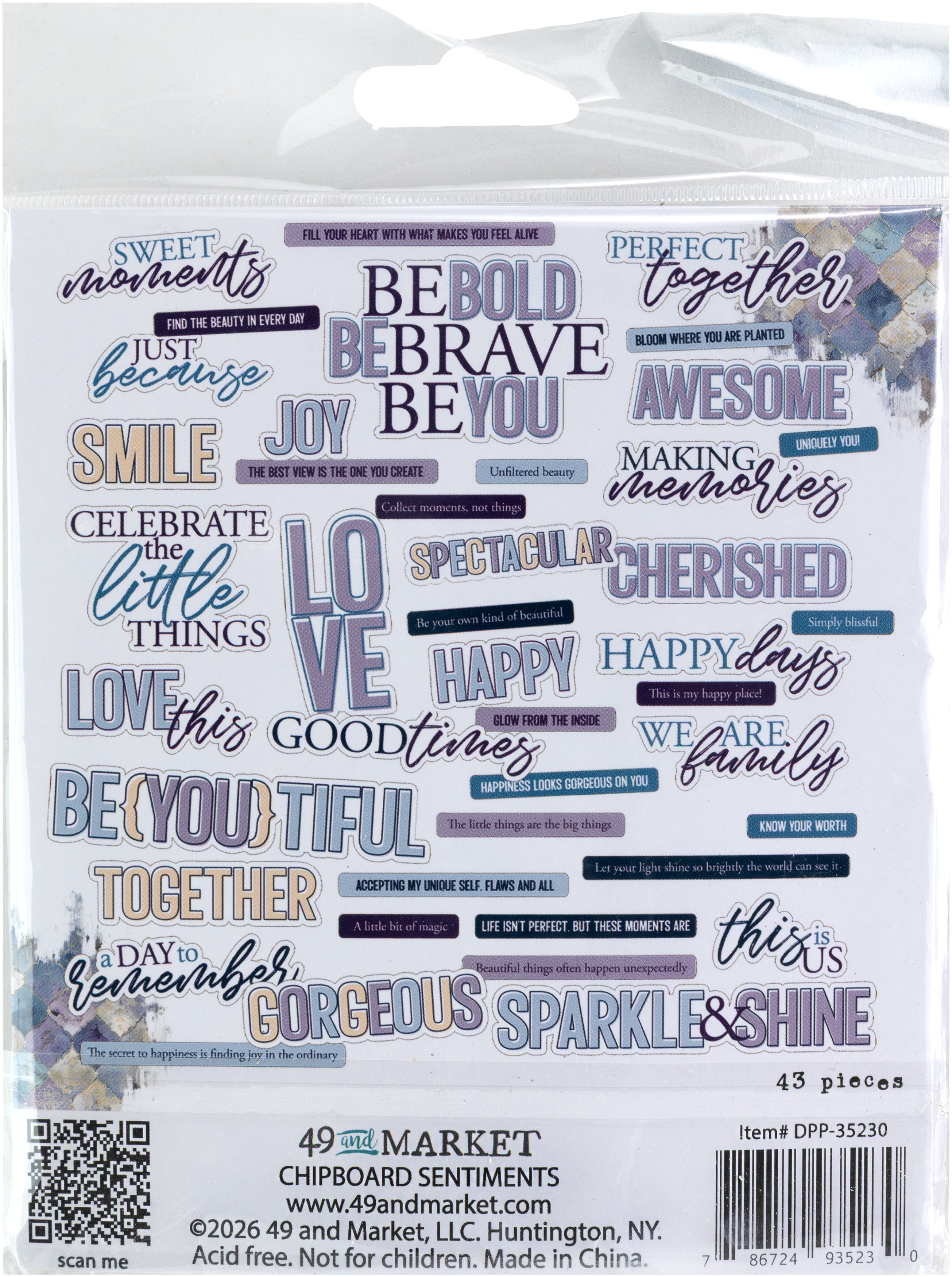 49 and Market Chipboard Sentiments - Plume & Petal