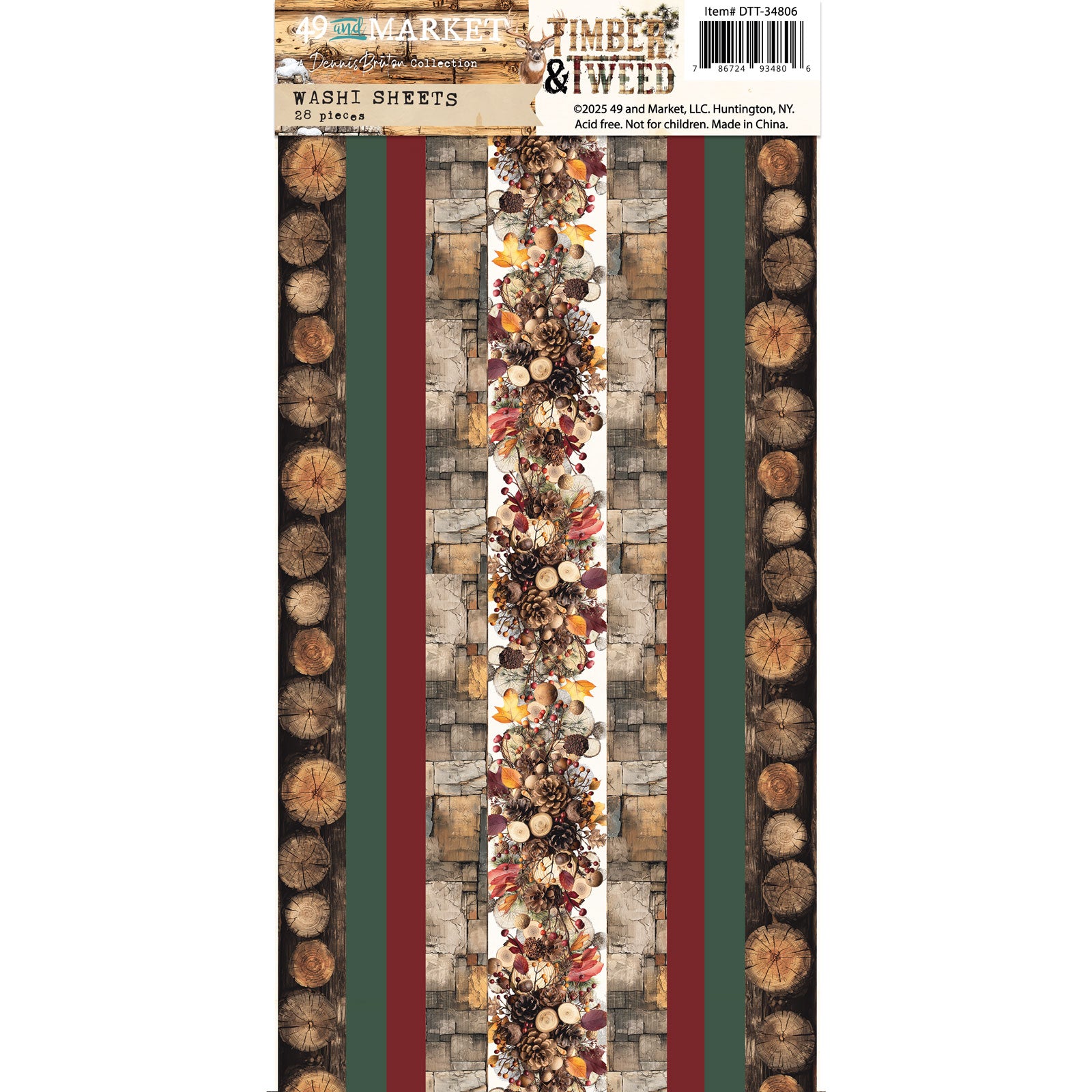 49 and Market Washi Tape Sheet Set - Timber and Tweed