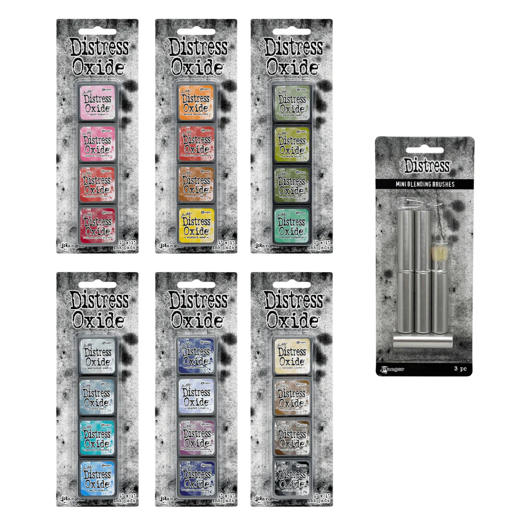 Set of Distress Oxide packaging with various colors 