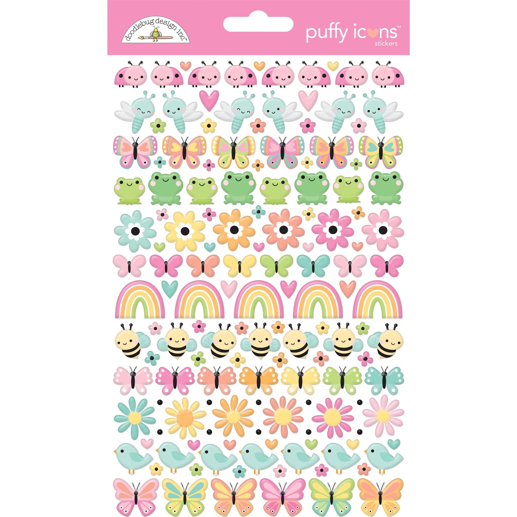 Doodlebug Butterfly Kisses Puffy Stickers Icons