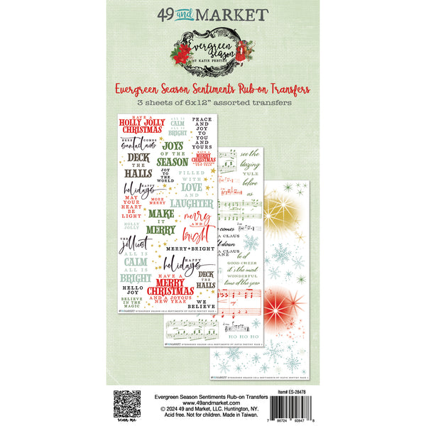 Evergreen Season - Rub-On Transfer Set - Sentiments