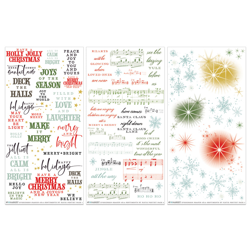 Evergreen Season - Rub-On Transfer Set - Sentiments