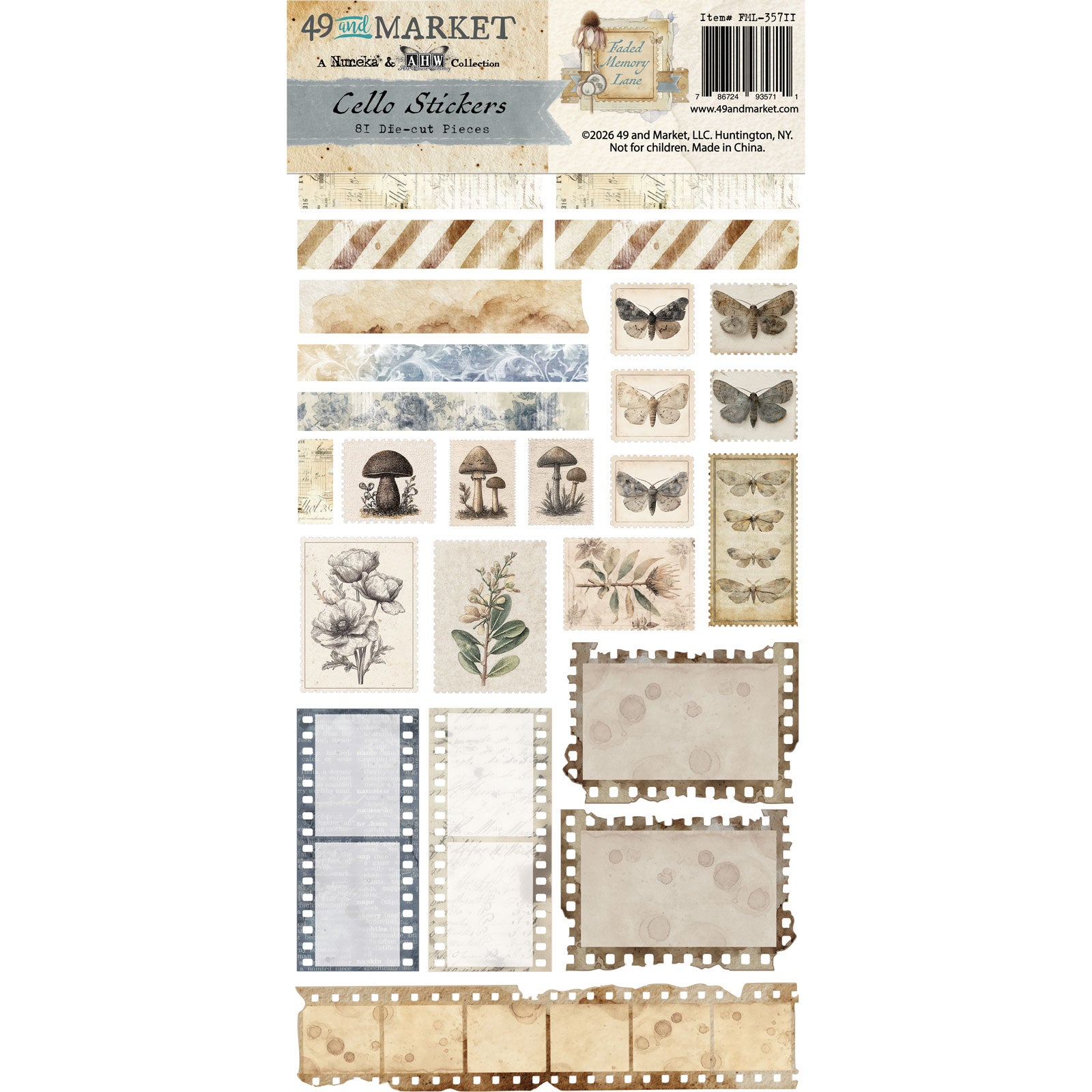 49 and Market Cello Stickers - Faded Memory Lane