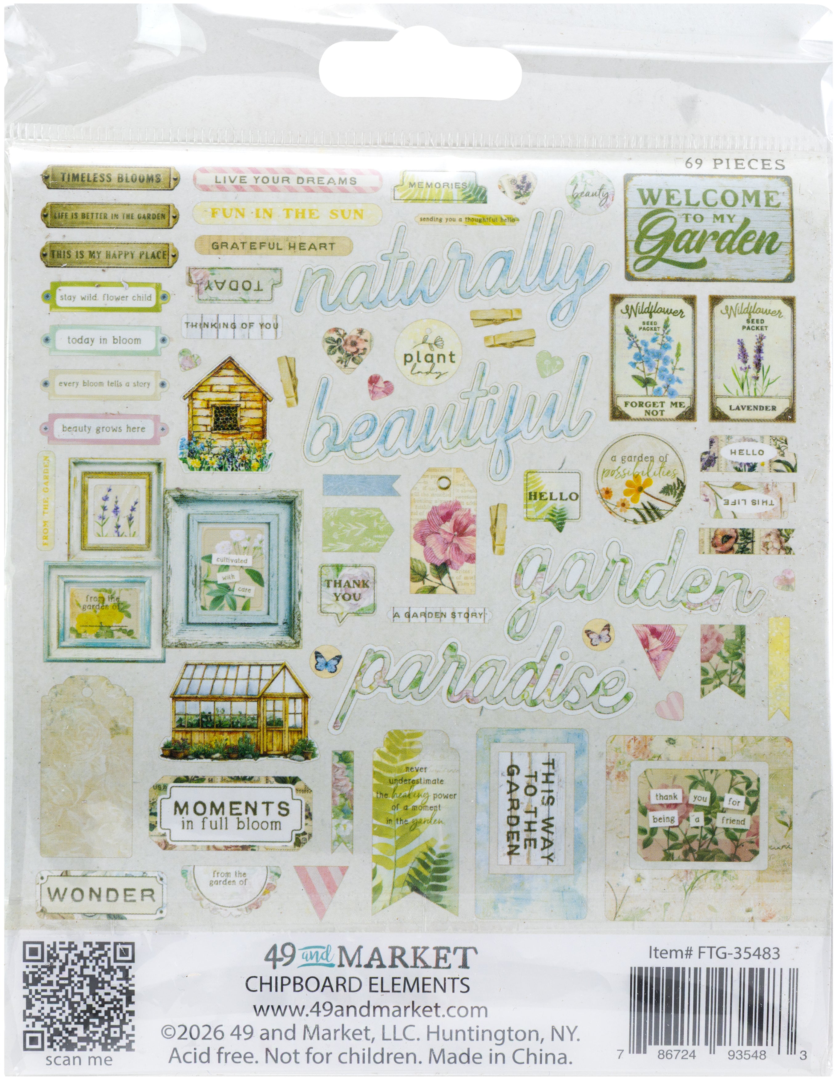 49 and Market Chipboard Elements - From the Garden