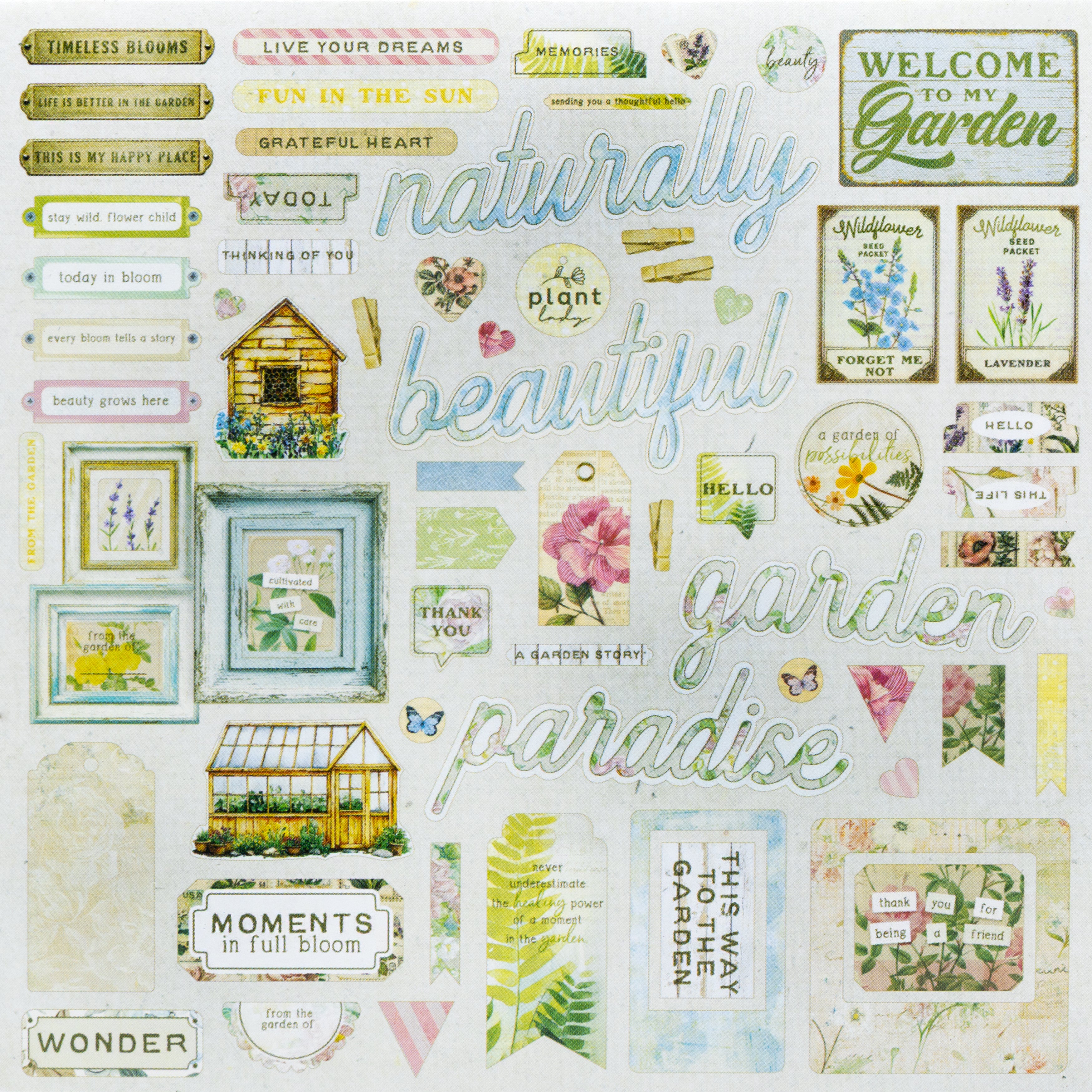 49 and Market Chipboard Elements - From the Garden