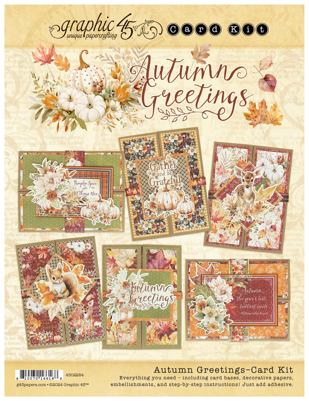 Graphic 45 Card Class Series Vol 6 2024 - Autumn Greetings – Floating Gatefold Card Set