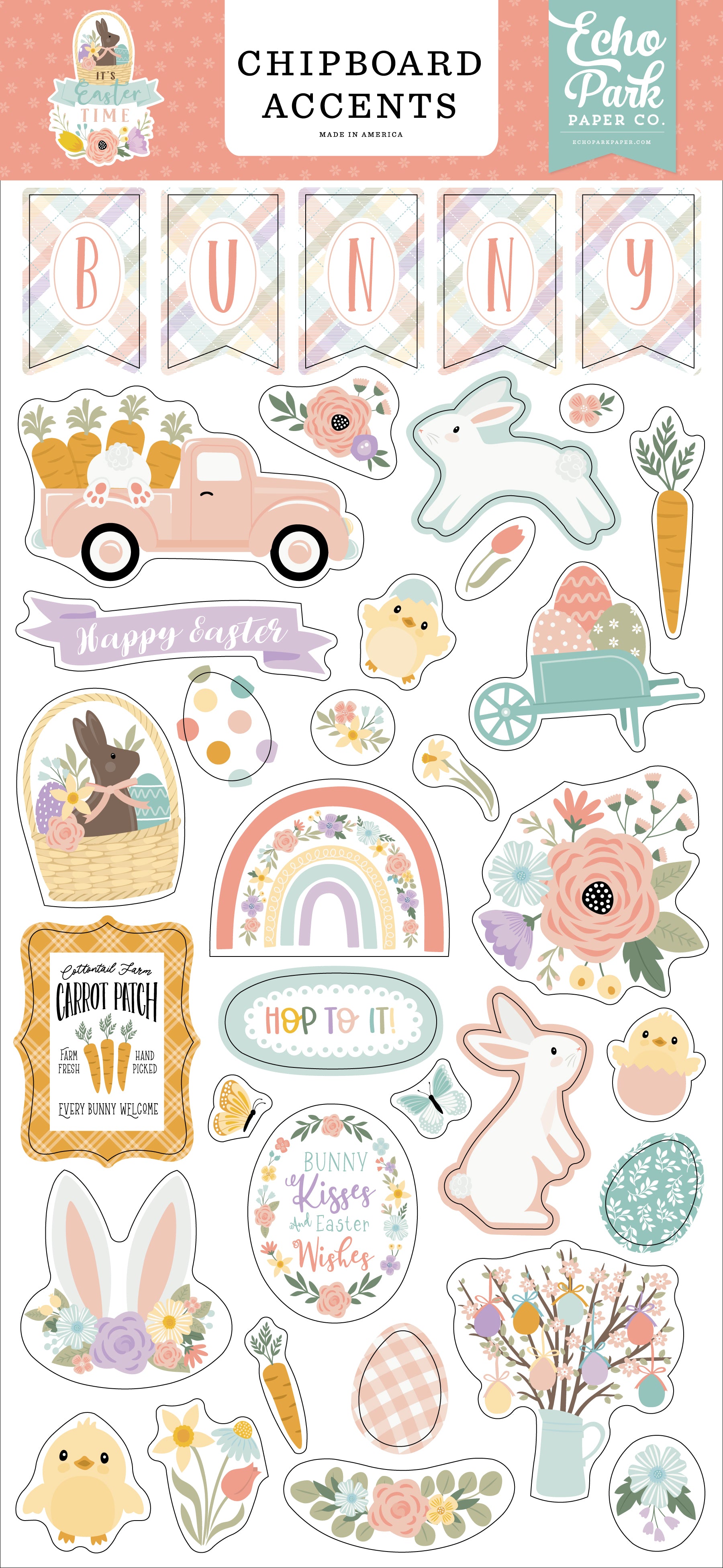 It's Easter Time Chipboard 6"X13" Accents