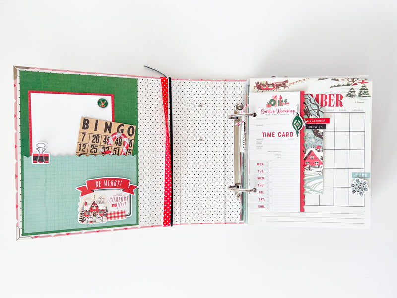 Simple Vintage Holly Jolly Snap Binder