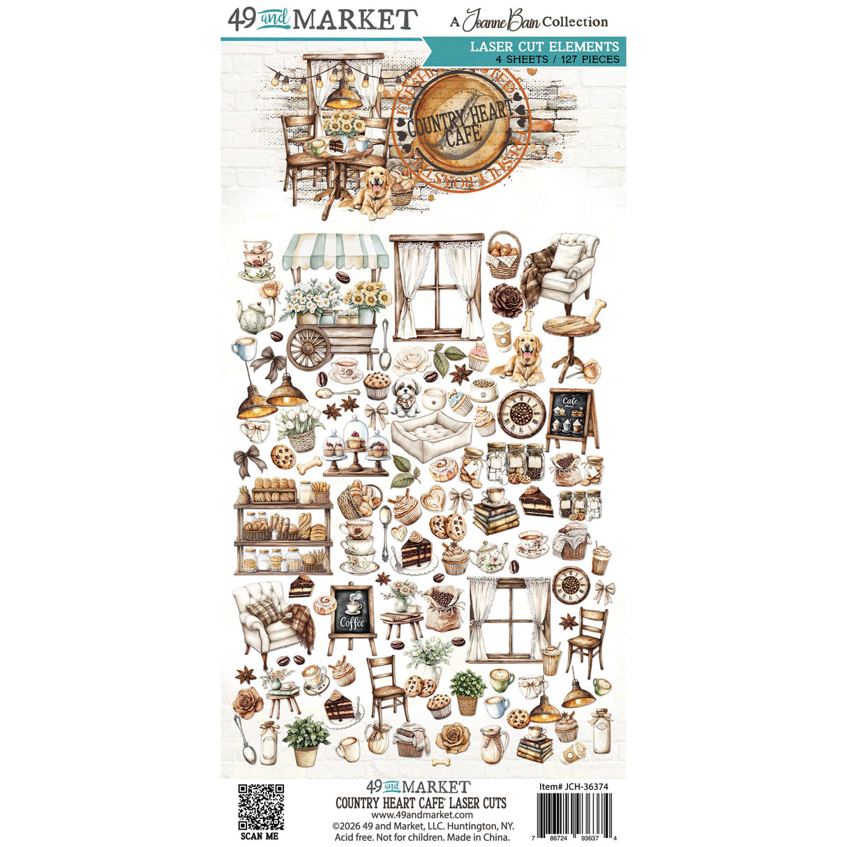 49 and Market - Country Heart Café Laser Cut Elements