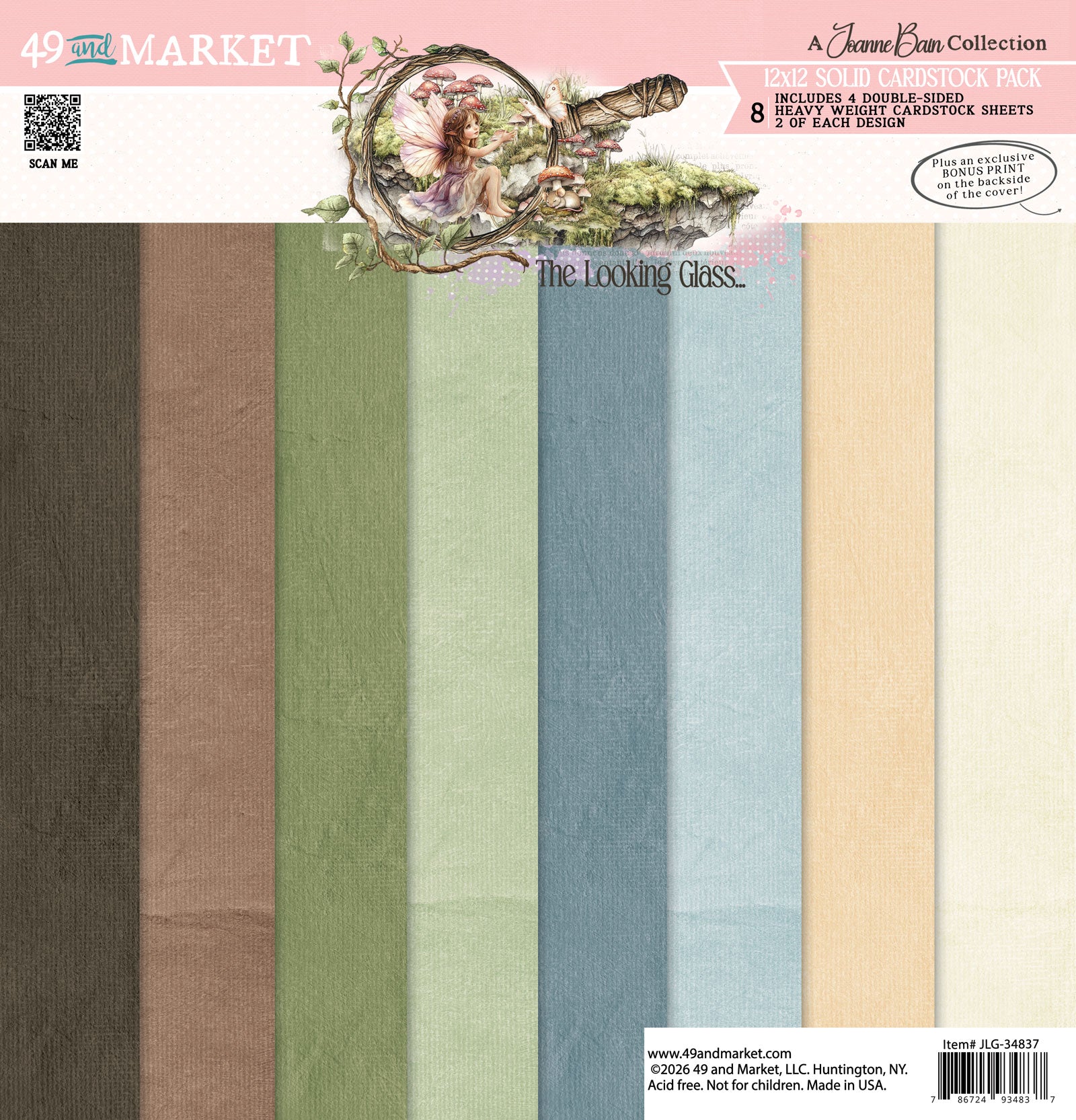 49 and Market 12 x12 Solids Collection Pack - The Looking Glass