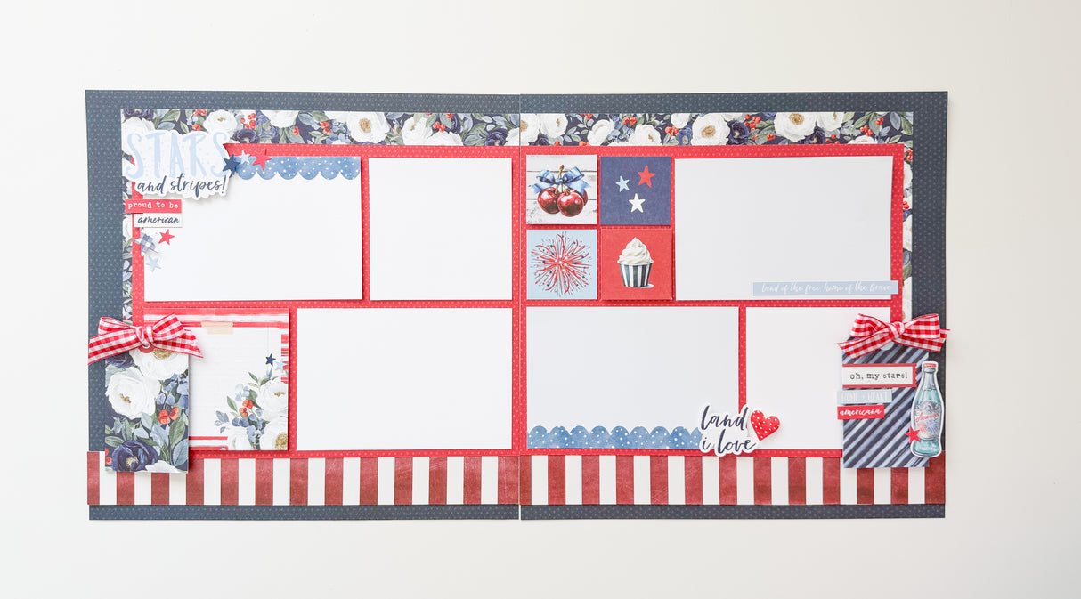 SIMPLE STORIES Land of the Free Layouts PAGE KIT