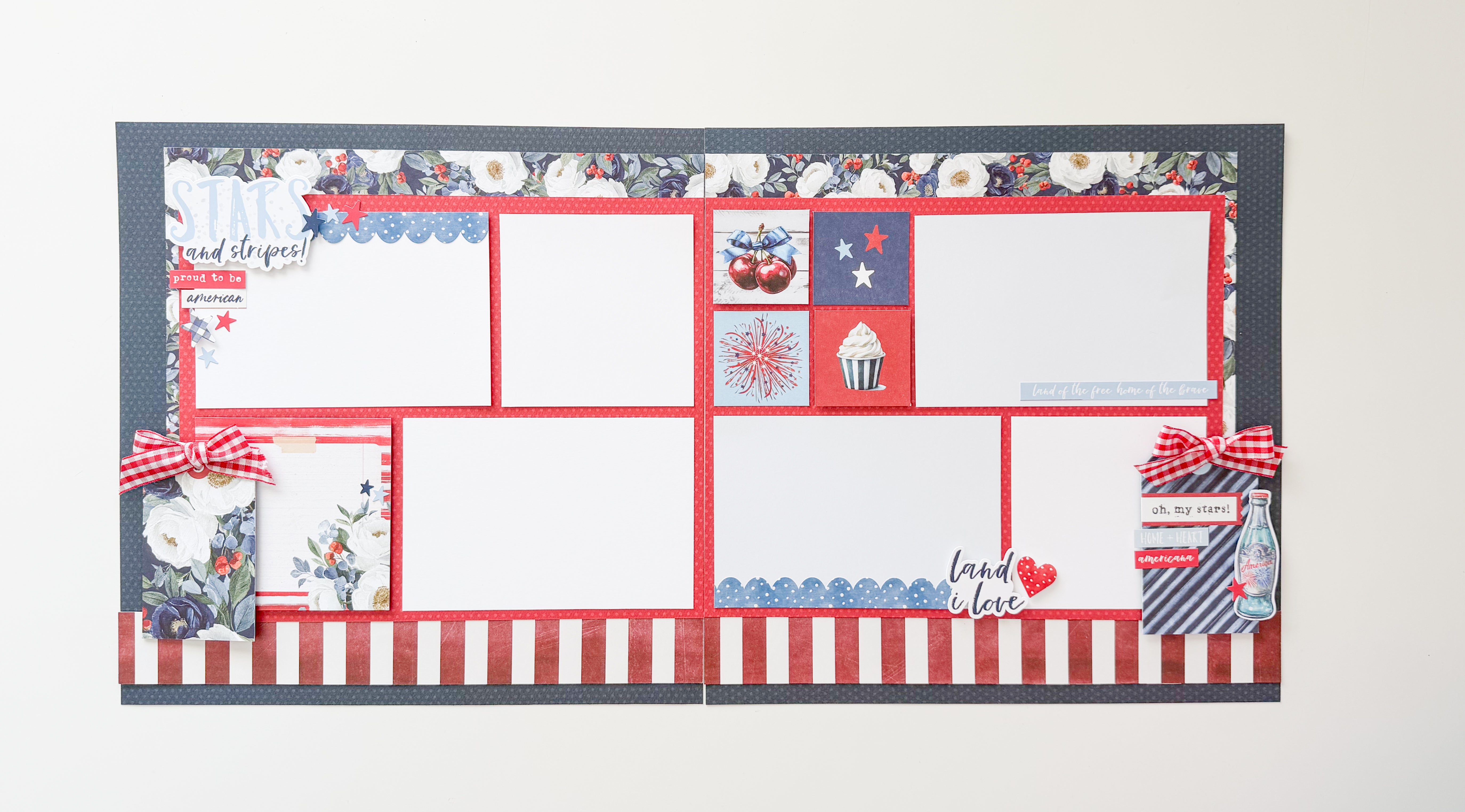 SIMPLE STORIES Land of the Free Layouts PAGE KIT