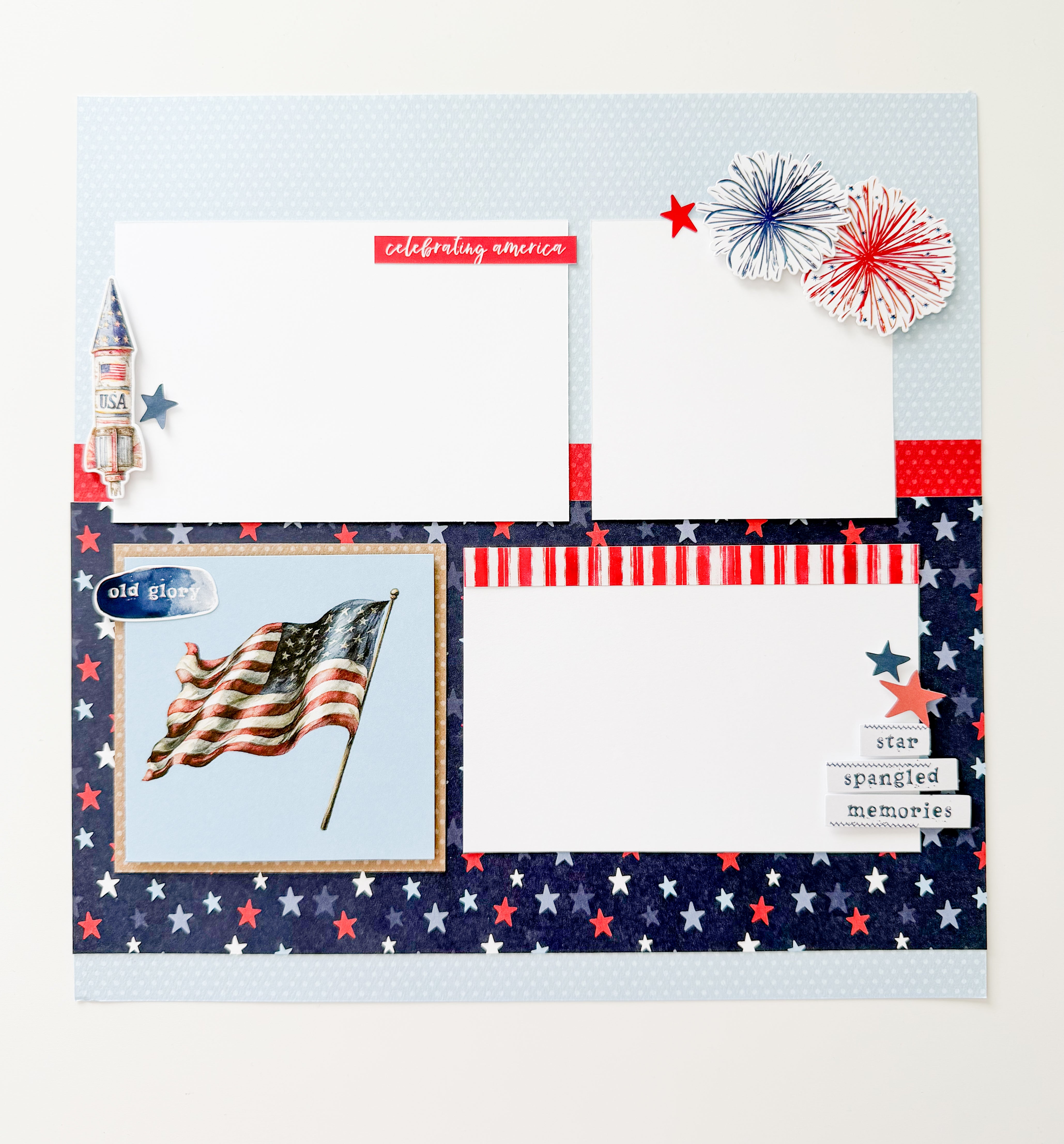 SIMPLE STORIES Land of the Free Layouts PAGE KIT