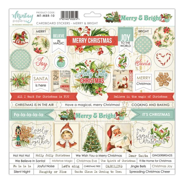 Merry & Bright 12x12 Cardboard Stickers by Mintay Papers