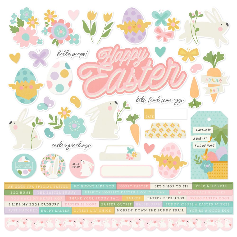 Hoppy Easter - 12x12 Cardstock Sticker