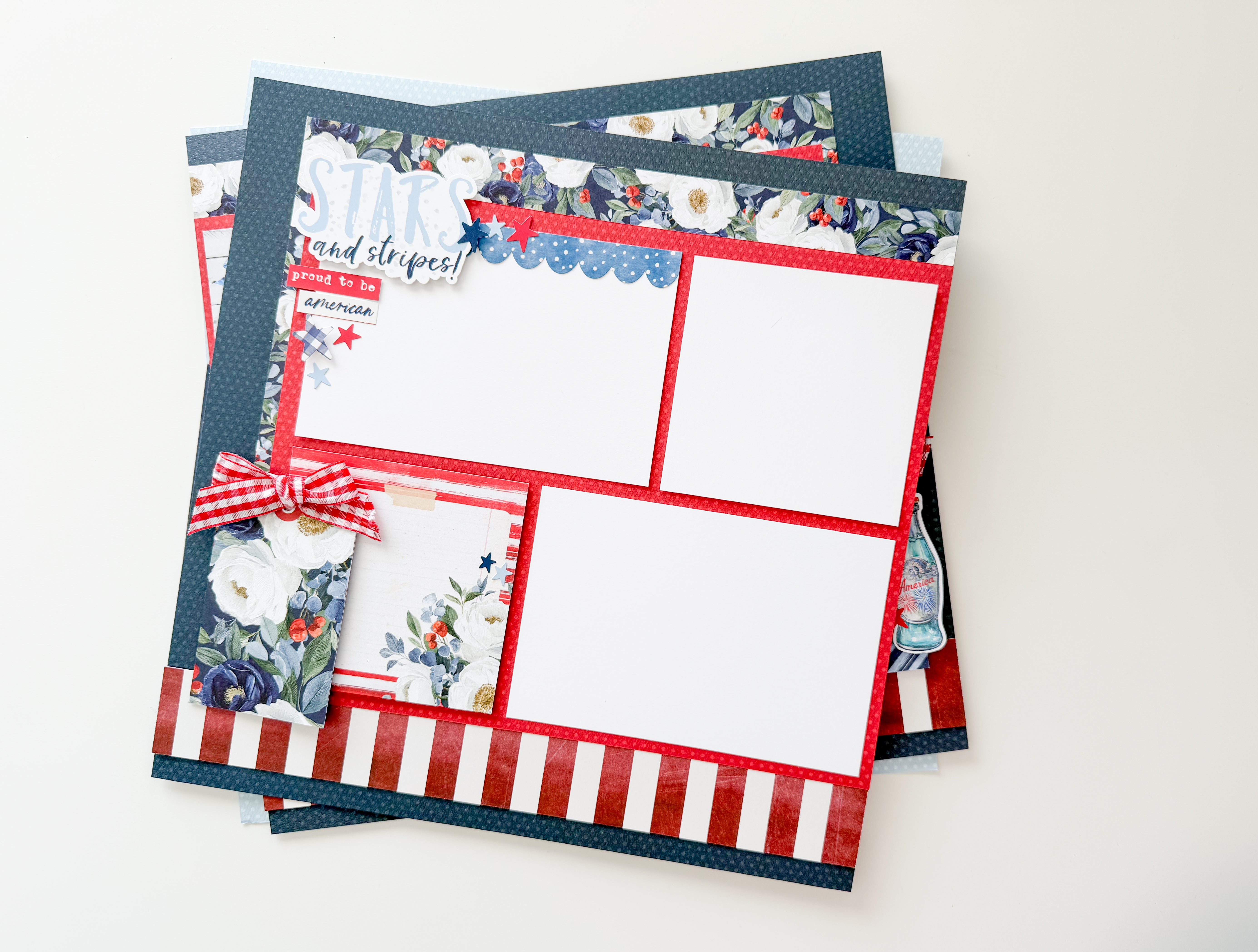 SIMPLE STORIES Land of the Free Layouts PAGE KIT