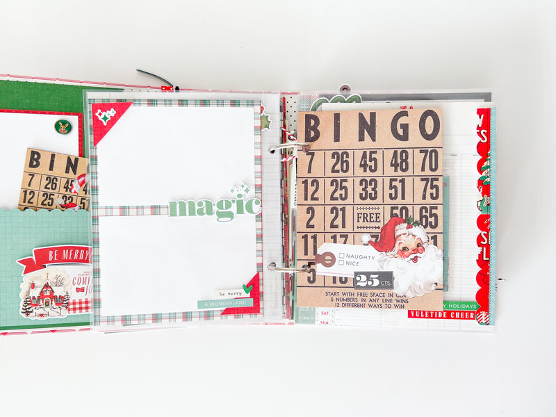 Simple Vintage Holly Jolly Snap Binder